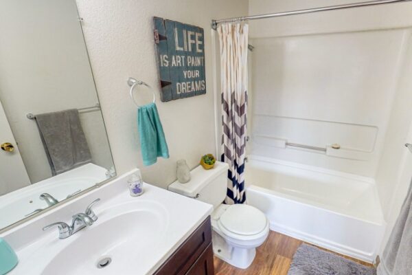 Apartment Bathroom with Vanity & Shower